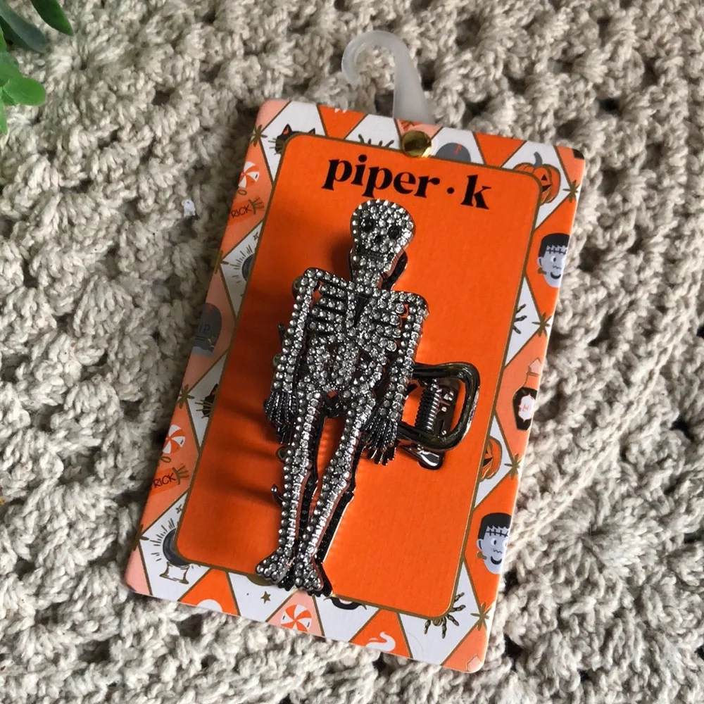Piper K Rhinestone Skeleton Hair Claw Clip